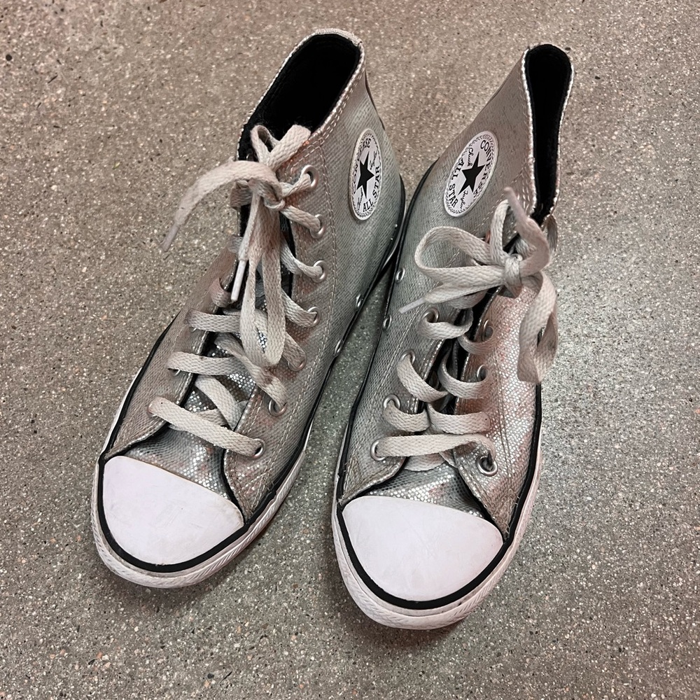 Converse Metallic Silver High-Tops